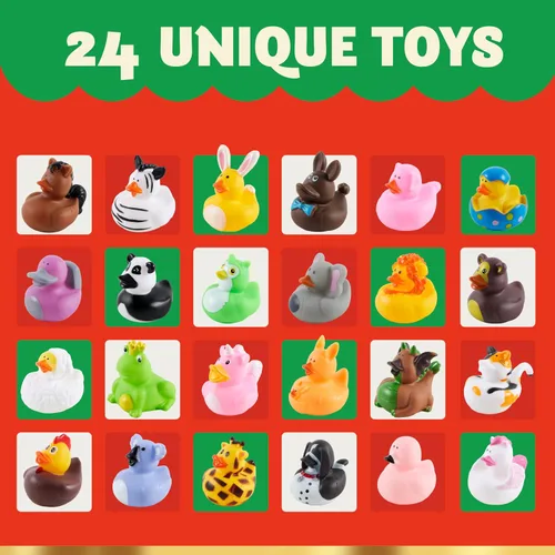 Vista 3 de JOYIN Calendario de Adviento de Navidad 2025 Patos, Patos de Goma para Niños, Niñas, Niños y Niños Pequeños, Regalos de Fiesta de Navidad, Juguetes