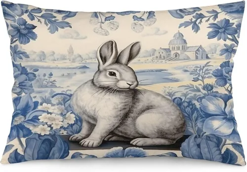 Vista 26 de Funda de almohada rústica de 12 x 20 pulgadas, diseño de cabaña en el bosque, súper suave, funda de cojín impresa de doble cara, funda de almohada