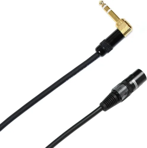 Vista 2 de Audio2000'S C14012P2 - Paquete de dos cables TRS de 12 pies chapados en oro de 1/4 pulgadas en ángulo recto a XLR macho