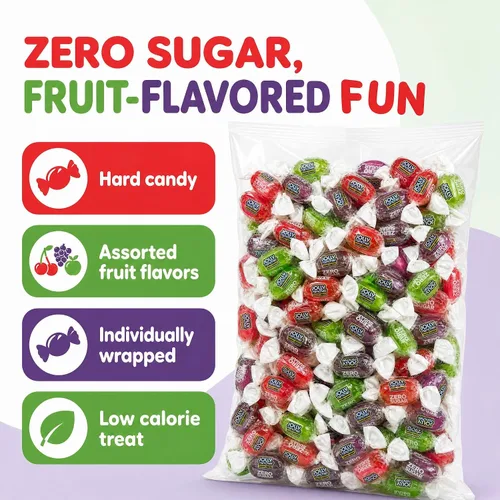 Vista 4 de Caramelos duros sin azúcar envueltos individualmente, 2 libras, caramelos Dulces surtidos con sabores de frutas, cuencos de dulces, oficinas