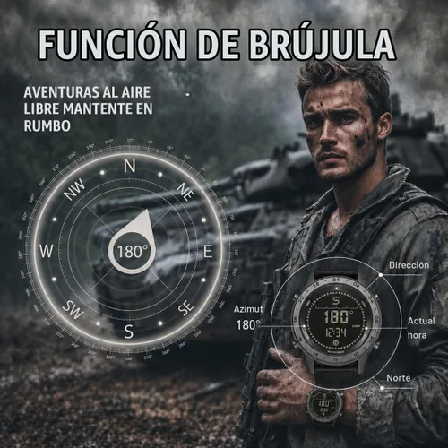 Vista 3 de NORTH EDGE Men's Watches Military Watches for Men Carbon Fiber Waterproof for Men Date Display Nylon Army Tactical Sports Minimalist Negro