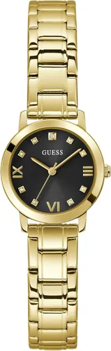 Vista 18 de GUESS Reloj analógico de silicona dorada y negra Negro/Oro/Champán