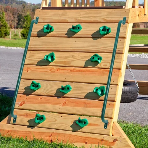Vista 4 de Asa de escalera de 37 pulgadas para patio de recreo (1 par), riel de escalera de metal para casa de juegos, asas de seguridad para juegos al aire