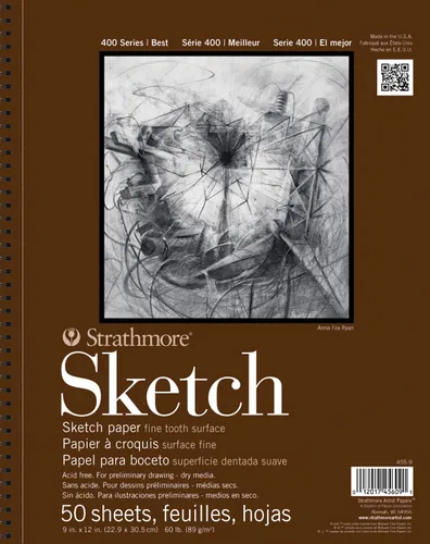 Vista 5 de Strathmore Serie 400 - Cuaderno para bocetos, 14 x 21.6 cm, 100 hojas - Cuaderno de bocetos para artistas, dibujo, ilustración, estudiantes de clase