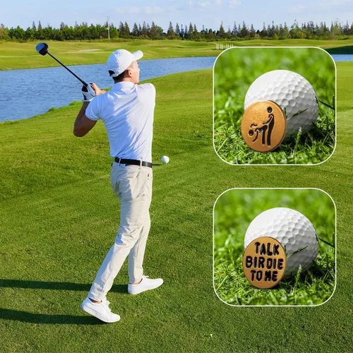 Vista 3 de Marcador de pelota de golf divertido, para hombres, humor adulto, marcadores de pelota de golf novedosos con palabras divertidas, regalos de golf
