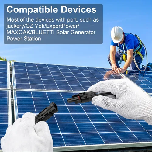 Vista 8 de Cable de extensión de panel solar de 3 pies y 10 AWG con conectores hembra y macho, cable solar para paneles solares, controladores de carga