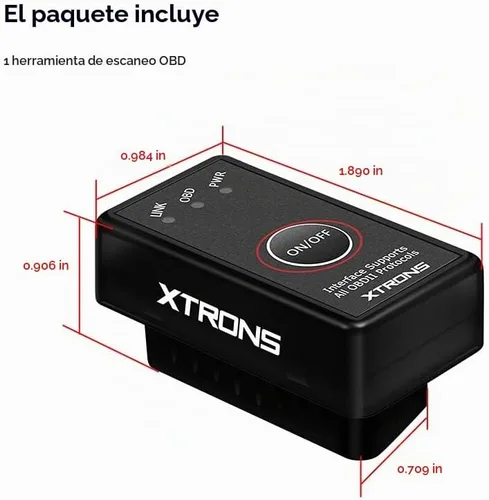 Vista 7 de XTRONS OBD2 II Herramienta de diagnóstico auto del coche lector de código de coche comprobar motor con interruptor de encendido/apagado para OBD01S