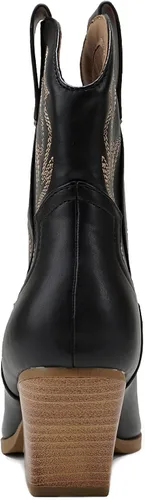 Vista 2 de Soda "BLAZING" Botín con punta puntiaguda con costura occidental para mujer