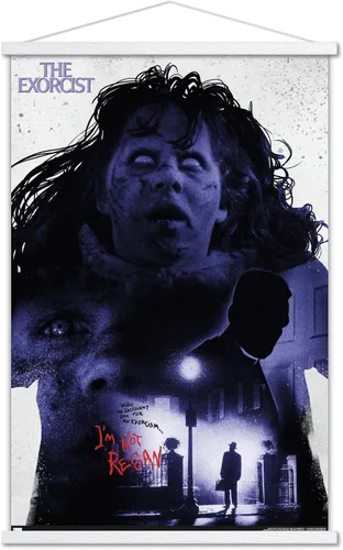 Vista 7 de Trends International The Exorcist - Póster de pared con marco magnético con texto en inglés «I'm Not Regan» Juego de perchas de madera de haya