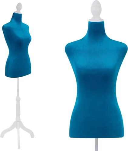 Vista 10 de FDW Maniquí femenino con forma de vestido de cuerpo, maniquí de costura, maniquí de torso con base de trípode, maniquí ajustable para coser ropa