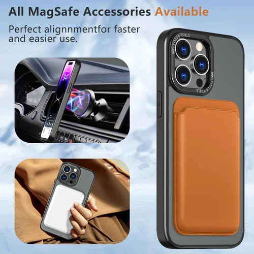 Vista 7 de Funda magnética compatible con iPhone 14 Plus sin marco con soporte de anillo compatible con carga inalámbrica MagSafe, funda ultradelgada