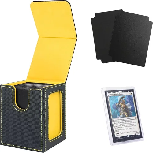 Vista 14 de Venssu MTG Caja de cubierta con pantalla Commander, funda para cartas de ángel para 120 tarjetas de una sola funda, caja de almacenamiento