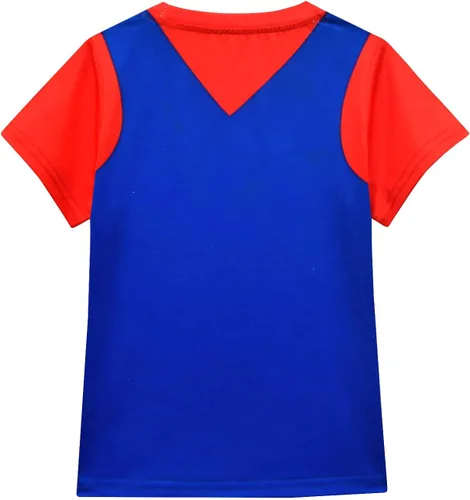 Vista 2 de Garperkids Disfraz de Mariio de dibujos animados para niños, camiseta de manga corta con cuello redondo para Halloween, cosplay, fiesta