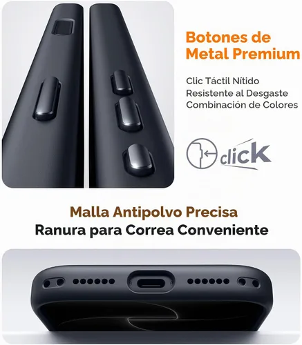 Vista 7 de JUESHITUO Funda magnética más fuerte a prueba de golpes para iPhone 18 Pro claro negro