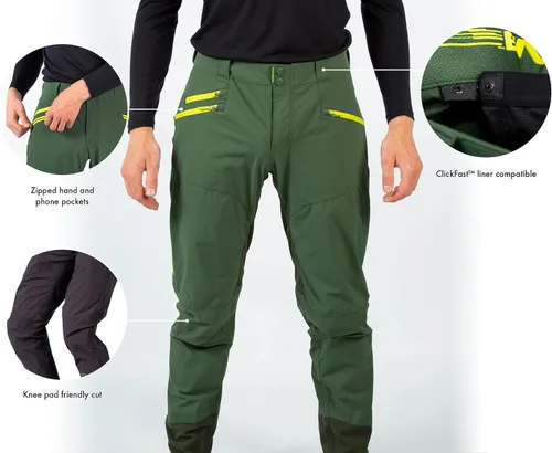 Vista 4 de Endura Mens SingleTrack Mountain Cycling Pants ClickFast Liner Compatible