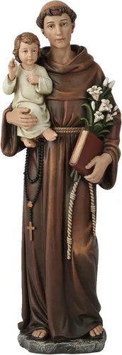 Vista 8 de Estatua católica de San Antonio de BC, figura bendita, regalo religioso para papá, decoración inspiradora para el hogar, 6 pulgadas de alto, Realista