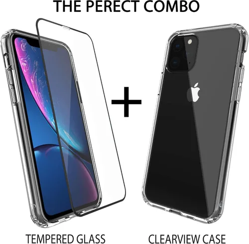 Vista 2 de Luvvitt Clear View - Carcasa diseñada para iPhone 11 Pro + protector de pantalla de vidrio templado para Apple iPhone XI 11 Pro de 5.8 pulgadas