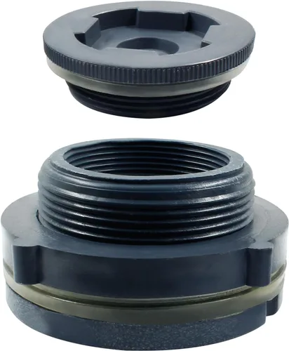 Vista 17 de 2 piezas Accesorio de Mamparo de PVC NPT1, Conector de Tanque de Agua de Plástico de 1 Pulgada Roscado Pasante, Accesorios de Tubería Pasante