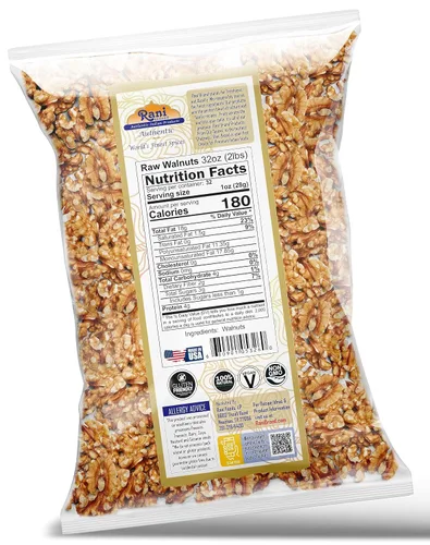 Vista 2 de Rani Nueces crudas, mitades y trozos 32 oz (2 libras) 32.03 oz ~ Todo natural Vegano Apto para gluten Producto fresco de Estados Unidos