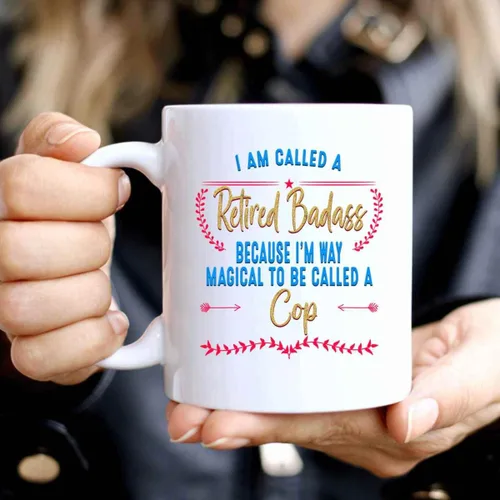 Vista 3 de Memorable Retired Cop Gift, Ideal Father's Day Present for a Proud Cop - Proud Cop Retired Cop 11 Oz White Ceramic Coffee Mug