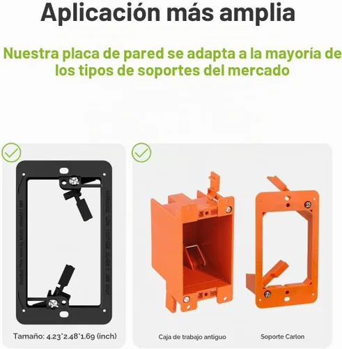 Vista 3 de Placa de pared con cepillo con soporte de montaje, cubierta decorativa para pasar cables de bajo voltaje, ocultador de cables de una sola banda