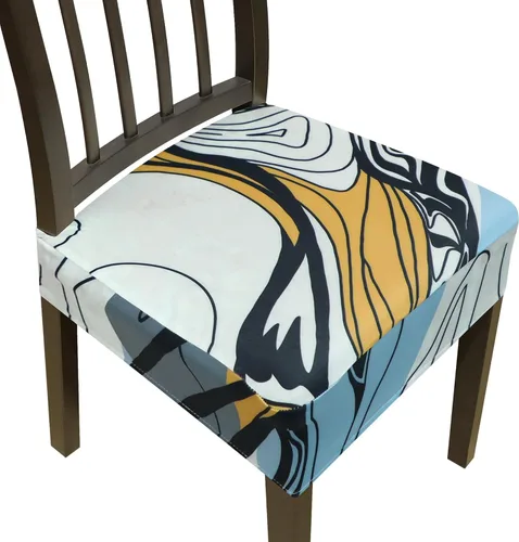 Vista 20 de Fundas para silla de comedor, juego de 2 fundas para sillas de comedor, fundas elásticas de jacquard para sillas de cocina, funda extraíble lavable
