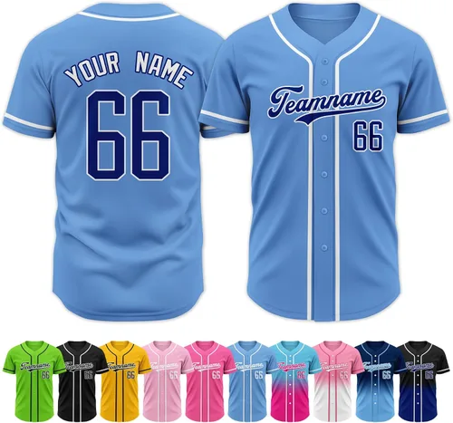 Vista 16 de Custom Baseball Jersey Stitched Personalized Name Number Baseball Shirts Sports Uniform for Men Women Boy