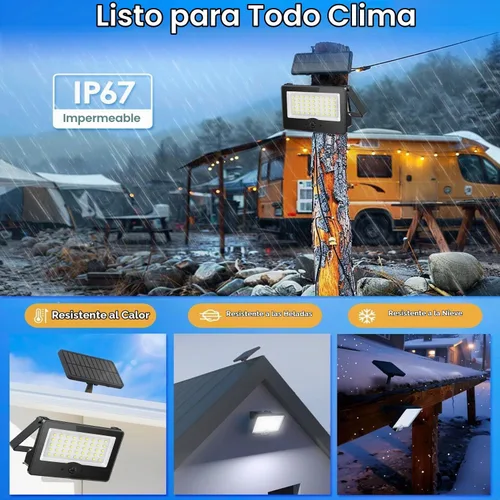 Vista 7 de Paquete de 8 luces LED solares de pared para exteriores, luces de seguridad con sensor de movimiento de 20 W con 3 modos de iluminación, luz