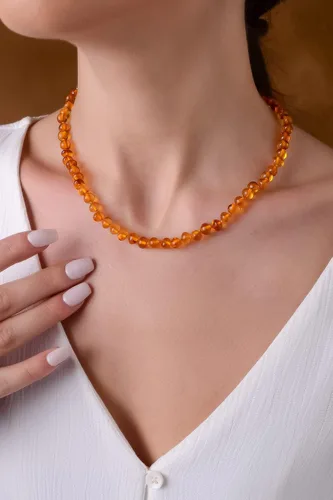 Vista 21 de Amber Necklace for Women - HandMade Baltic Jewelry for Adult - 18 inch - 100% Genuine