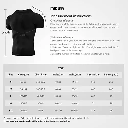 Vista 5 de Niksa Camisetas de compresión para hombre, paquete de 5, camisetas de compresión atlética de manga corta para entrenamiento fresco y seco