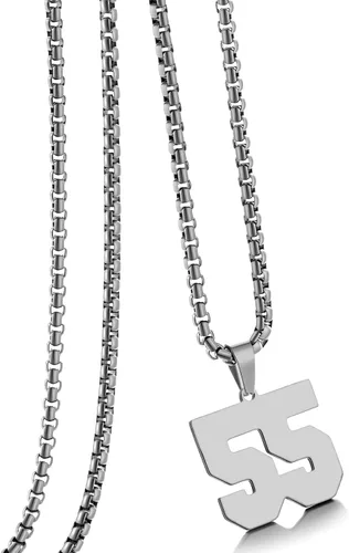 Vista 169 de Collar de Número Dorado para Hombre, Cadena de Acero Inoxidable con Colgante de Número para Atletas, Joyería Deportiva Personalizada para Niños
