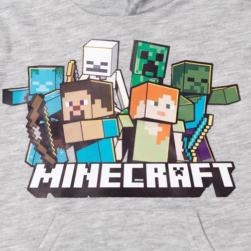 Vista 2 de Minecraft Mobs Alex Steve Creeper Zombie - Sudadera con capucha de forro polar para niños pequeños a grandes