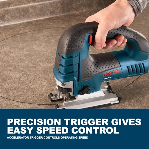 Vista 7 de Bosch - Sierra caladora JS470E, con cable, mango superior, 120 V, baja vibración, velocidad variable, 7 amperios, para un corte suave de hasta 5-7/8