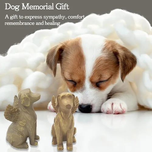 Vista 4 de Figura conmemorativa de ángel para la pérdida de perro, regalo de duelo de mascotas con puente arcoíris, regalo para mamá