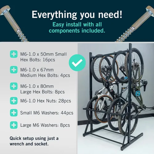 Vista 4 de StoreYourBoard Soporte de bicicleta para interiores - Soporte de almacenamiento independiente para 5 bicicletas - Soporte de bicicleta resistente