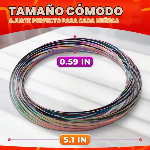 Vista 2 de Anillo giratorio de flujo cinético de 2 piezas, 5.1 pulgadas, acero inoxidable (multicolor)