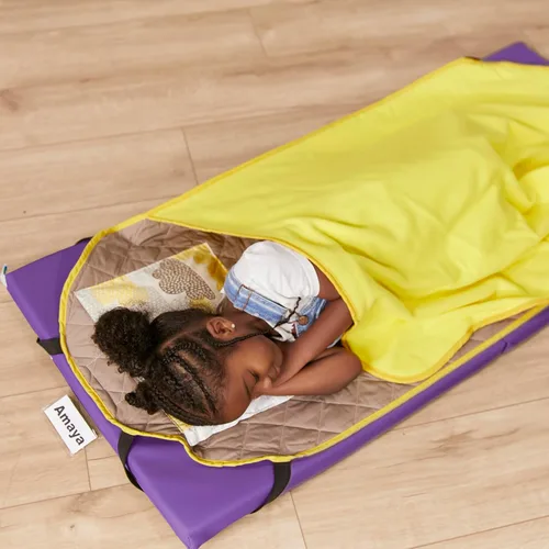 Vista 11 de ECR4Kids SoftZone - Alfombrillas plegables de descanso arcoíris, colchoneta para dormir, surtido, 5 piezas