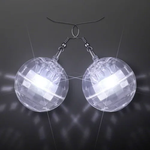 Vista 2 de Pendientes de luz LED con bola de discoteca para mujer, Plástico
