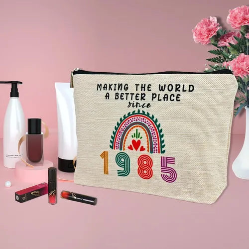 Vista 6 de ancpeany Regalos de cumpleaños número 41 para mujeres, ella, decoraciones de cumpleaños 41, bolsas de maquillaje, ideas de regalo para mamá, esposa