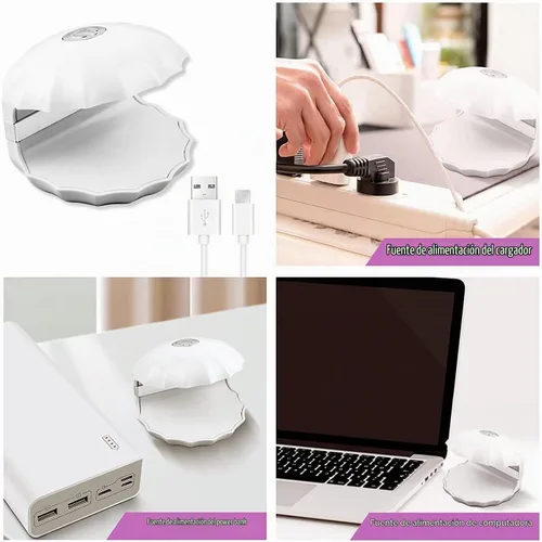 Vista 4 de Mini lámpara LED de uñas, lámpara de uñas en forma de concha de 18 W, lámpara de uñas portátil con luz UV, lámpara de curado de esmalte de uñas