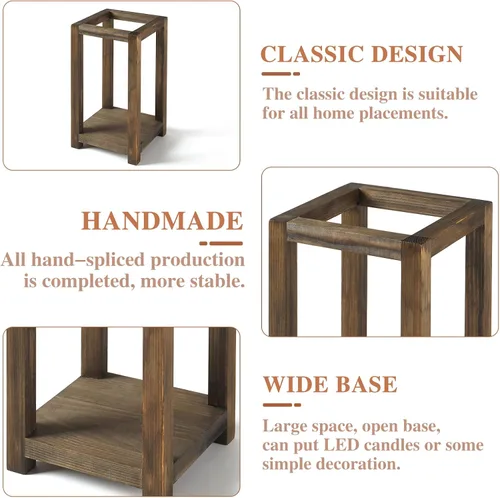 Vista 4 de 12 piezas de centro de mesa de madera para boda, decoración rústica de mesa de boda, decoración de granja, portavelas de madera, regalo de boda