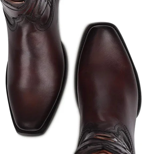 Vista 7 de Cuadra Botas occidentales para hombre en cuero genuino marrón, Metálico, marrón