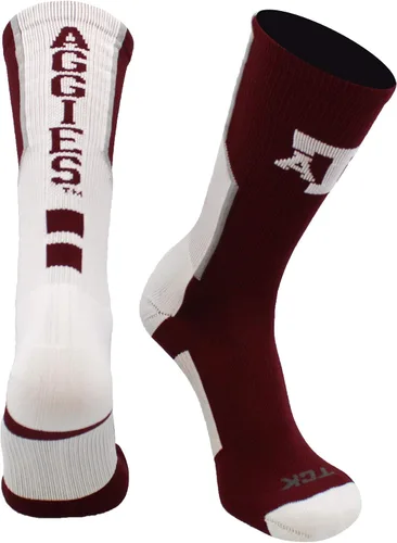Vista 18 de TCK NCAA Perimeter Crew Socks, calcetines deportivos de equipo de rendimiento atlético para hombres y mujeres, absorben la humedad, con licencia