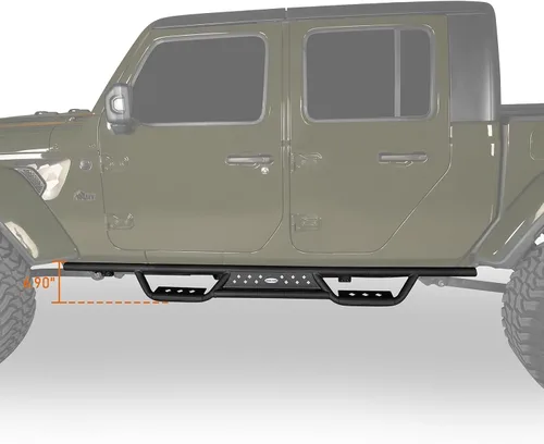 Vista 5 de Gladiator - Estribo Nerf Bar lateral compatible con Jeep Gladiator 2020-2026 JT, accesorios todoterreno (se venden como par)