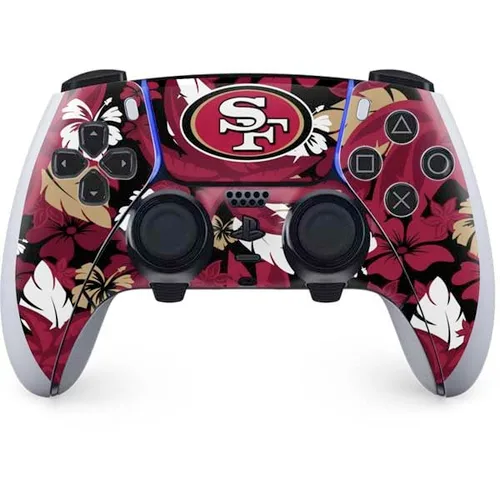 Vista 6 de Skinit Decal Gaming Skin Compatible with PS5 DualSense Edge Pro Controller - Officially Licensed NFL San Franciso 49ers Black & White Design