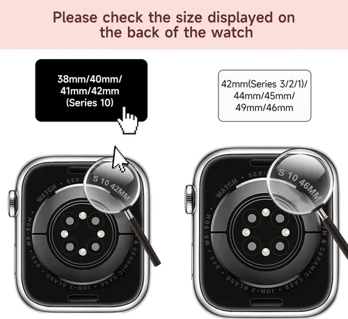 Vista 2 de Paquete de 2 correas de metal compatibles con Apple Watch Band 38/40/41/42/44/45/46/1.929 in, acero inoxidable y malla milanesa para iWatch Band