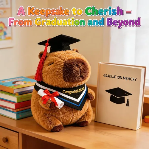 Vista 6 de Regalos de graduación - Muñeca de graduación Capybara de felpa de 9