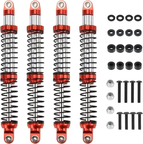 Vista 22 de RCAWD 7075 Amortiguadores de 80mm Universales para 1/10 RC Crawler, Mejoras para SCX10 I II III Pro 90046 AXI231017 TRX4 TRX6 Redcat D90 MST RC Negro
