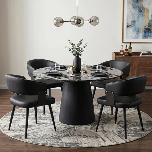 Vista 25 de Juego de 2 sillas de comedor, modernas sillas tapizadas para cocina y comedor con tela tejida transpirable, fáciles de montar y limpiar