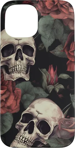 Vista 6 de iPhone 16 Gothic Skull and Roses - Accessorize in Style! Case
